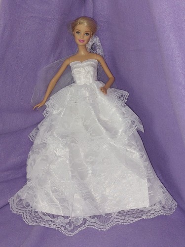 Barbie kleid weiß puppen - barbie,